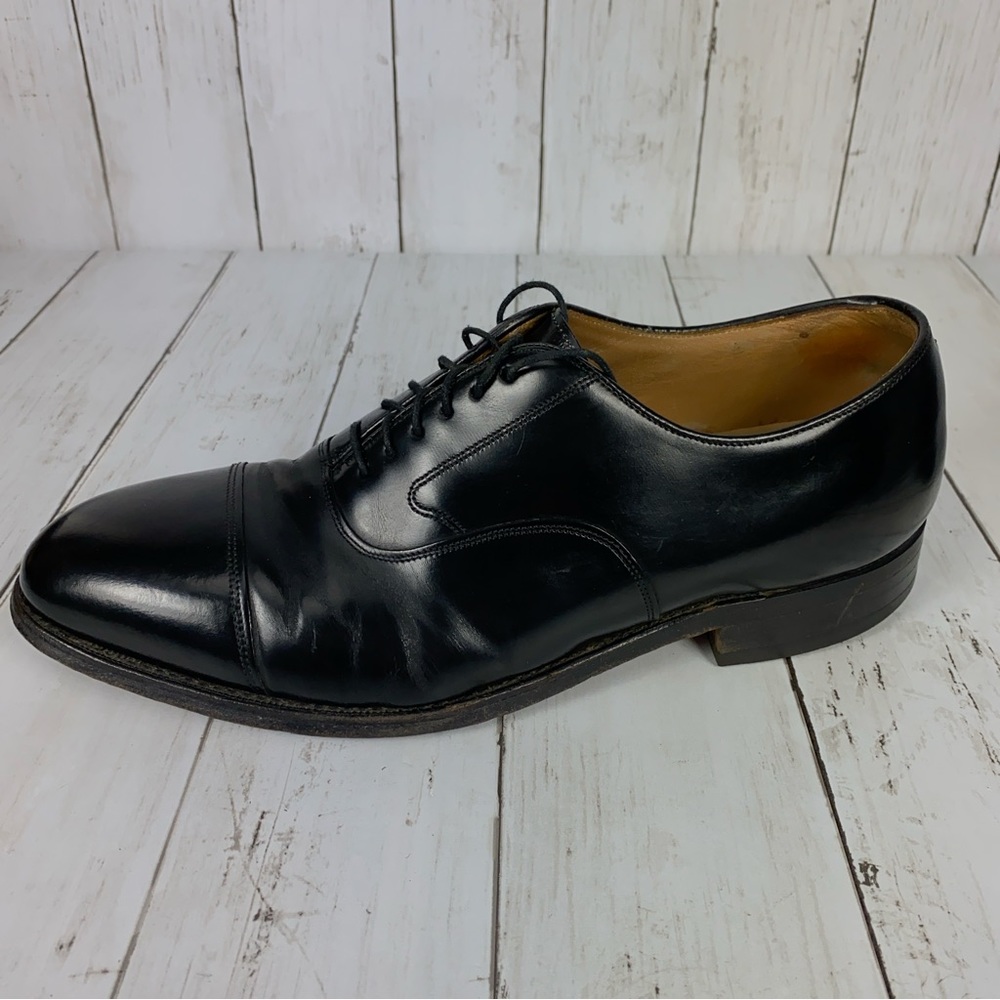 Johnston & Murphy Optima Men's Size 9.5 Black Cap Toe Dress Oxfords USA